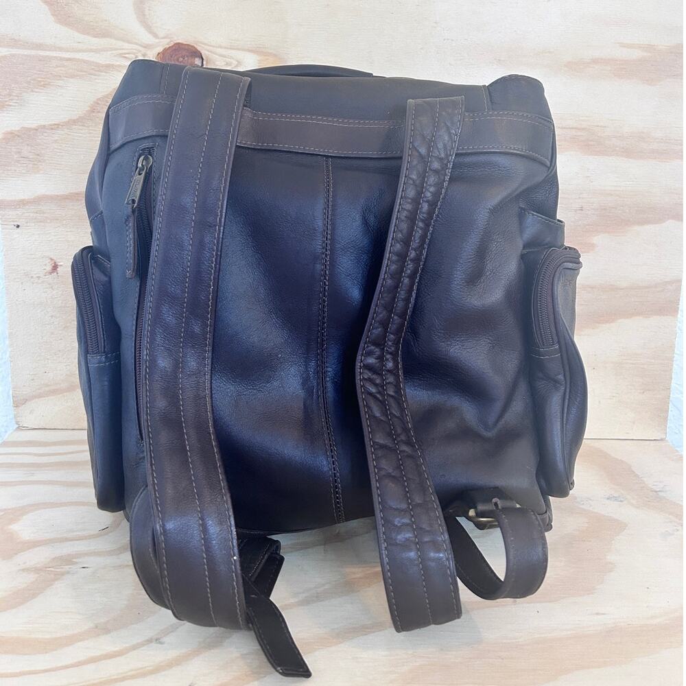 Clava American - Urban Survival Leather Backpack - Brown - Women's - Picture 2 of 3